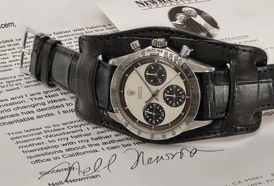 Rolex Daytona « Paul Newman » posée sur une lettre signée de Paul Newman