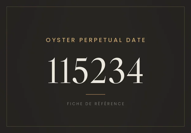 Rolex Oyster Perpetual Date 115234, fiche de référence