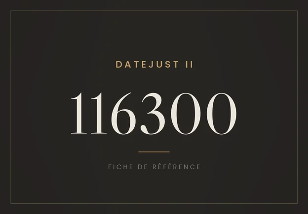 Rolex Datejust II 116300, fiche de référence