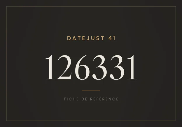 Rolex Datejust 41 126331, fiche de référence