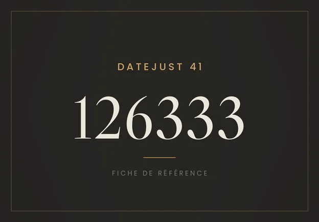 Rolex Datejust 41 126333, fiche de référence
