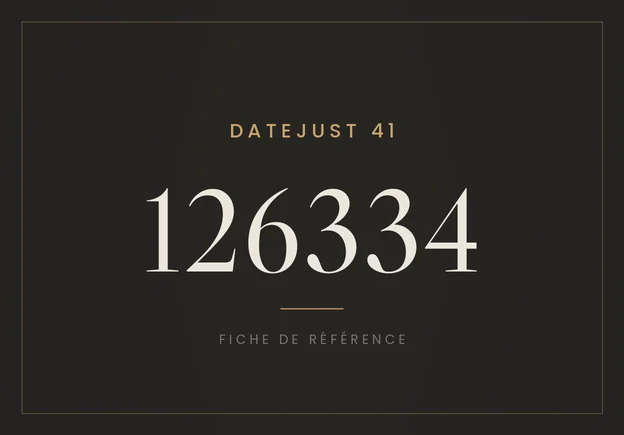 Rolex Datejust 41 126334, fiche de référence