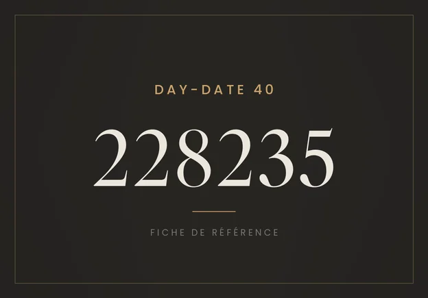 Rolex Day-Date 40 228235, fiche de référence