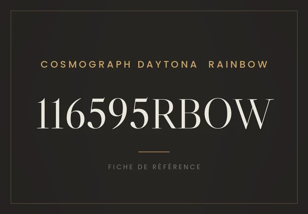 Rolex Cosmograph Daytona « Rainbow » 116595RBOW, fiche de référence