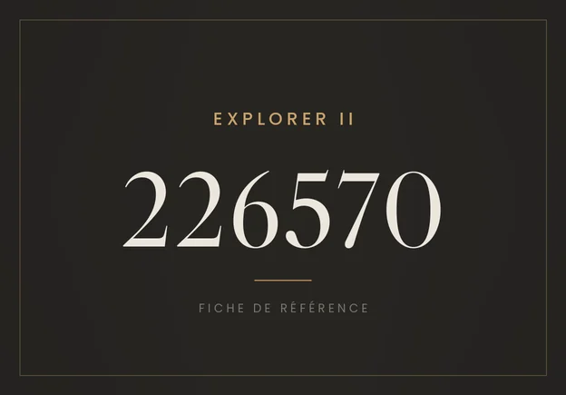 Rolex Explorer II 226570, fiche de référence