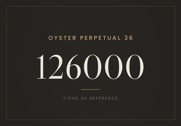 Rolex Oyster Perpetual 36 126000, fiche de référence