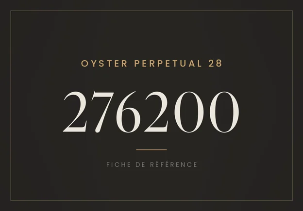 Rolex Oyster Perpetual 28 276200, fiche de référence