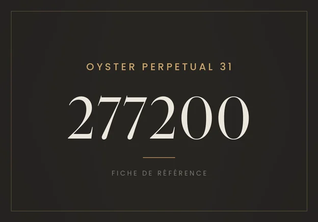 Rolex Oyster Perpetual 31 277200, fiche de référence